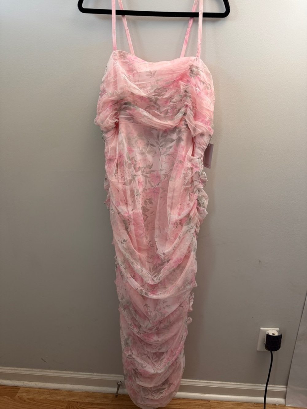 NWT Bridal by Eloquii Floral Ruched Tea Length Dress